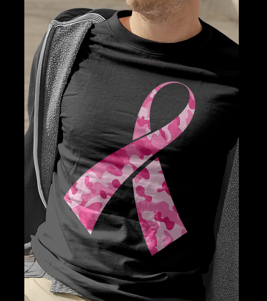 Pink Camouflage Ribbon Breast Cancer Awareness Month T-Shirt