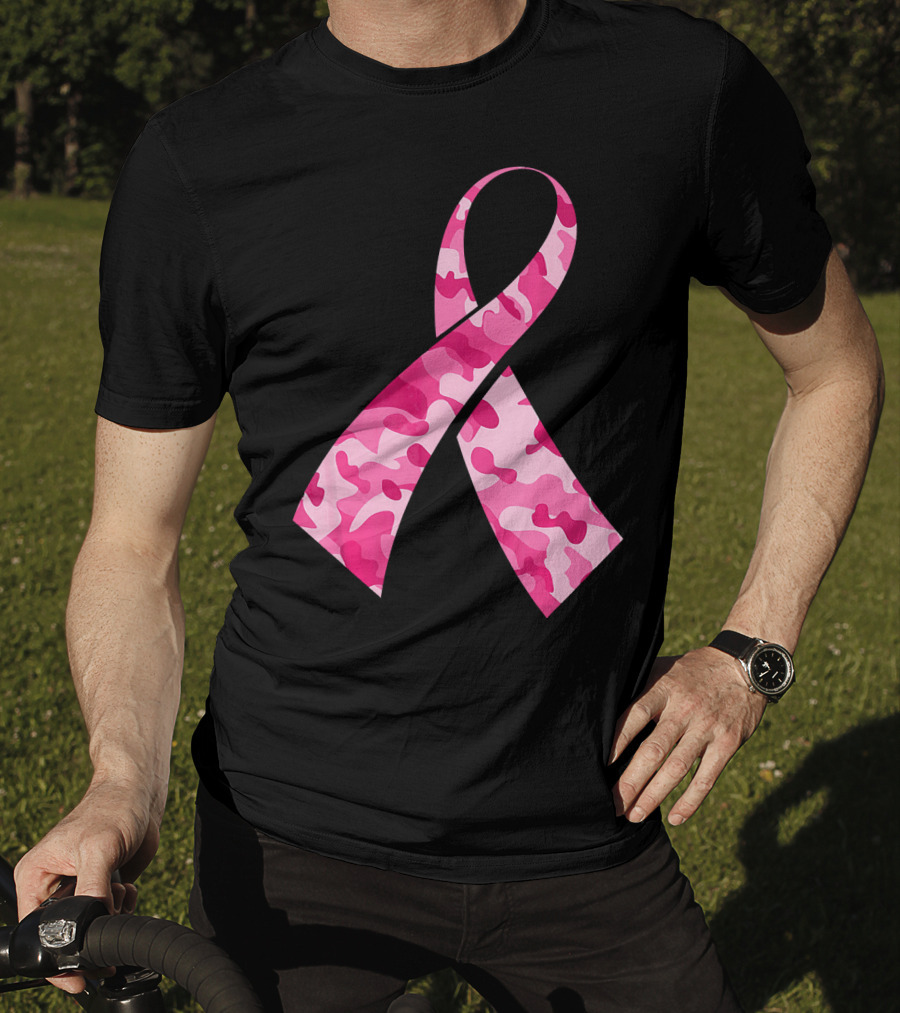Pink Camouflage Ribbon Breast Cancer Awareness Month T-Shirt