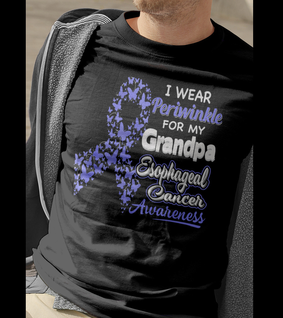 I Wear Periwinkle For My Grandpa Esophageal Cancer Awareness T-Shirt