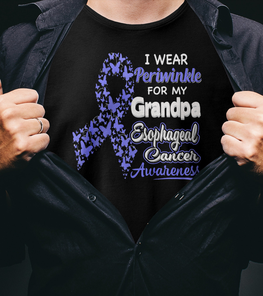 I Wear Periwinkle For My Grandpa Esophageal Cancer Awareness T-Shirt