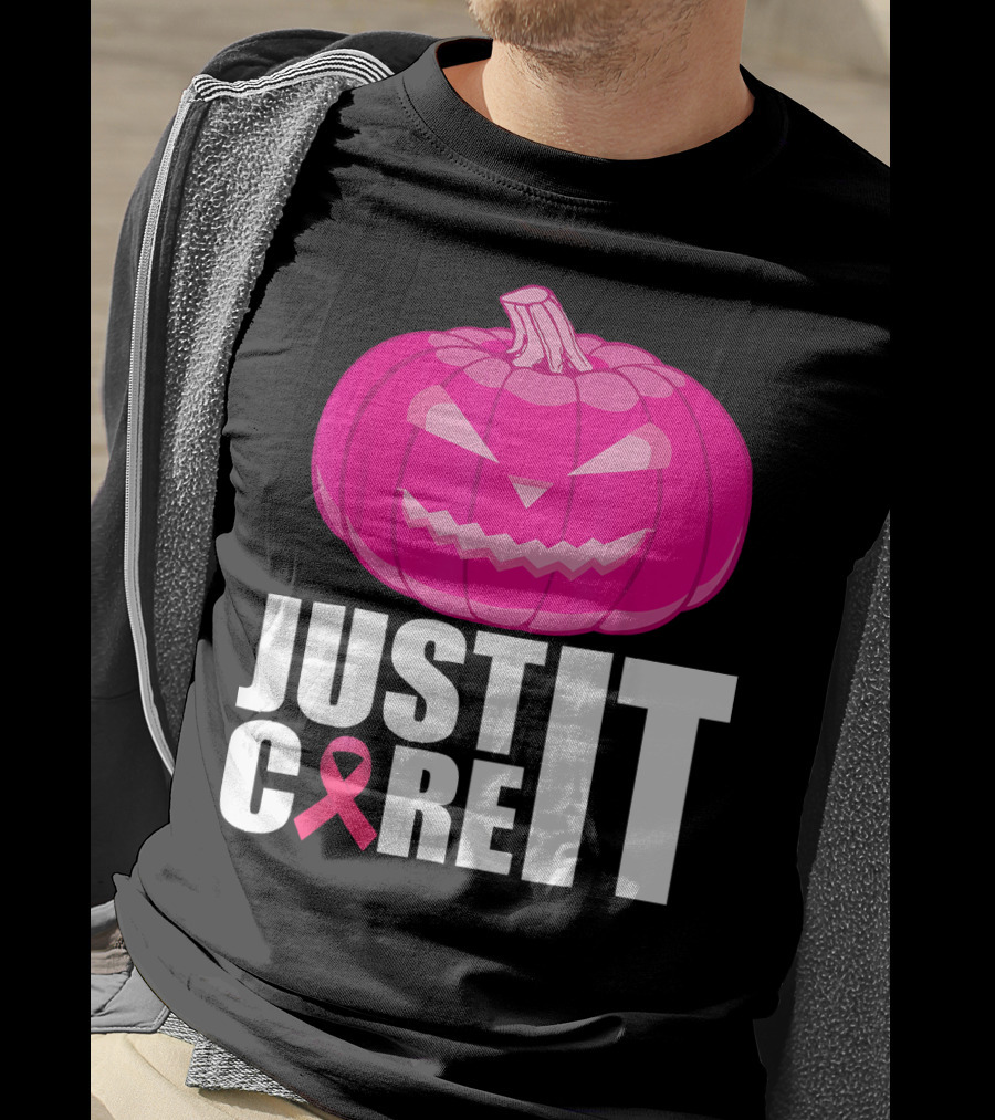 Just Cure It Pink Pumpkin Breast Cancer Awareness T-Shirt