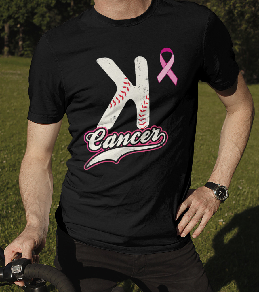 StriKe Out Cancer Baseball Pink Ribbon Support T-Shirt