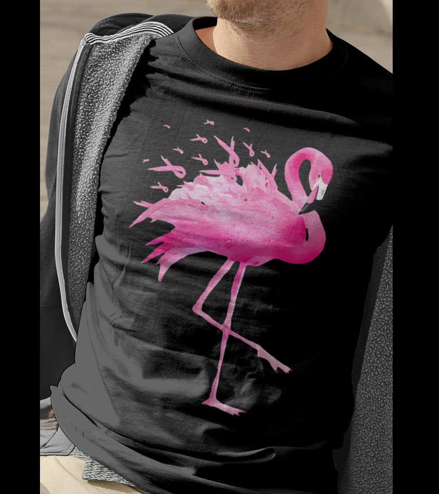 Funny Flamingo Breast Cancer Awareness Pink Bird Iconic T-Shirt