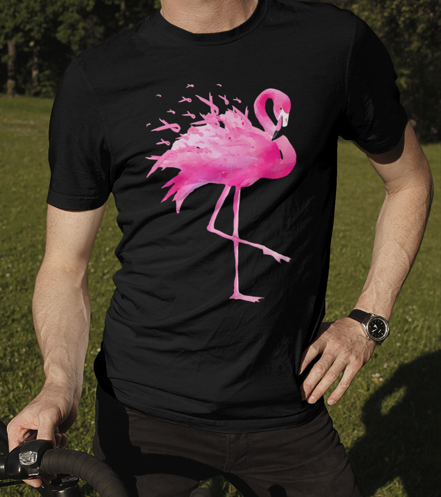 Funny Flamingo Breast Cancer Awareness Pink Bird Iconic T-Shirt