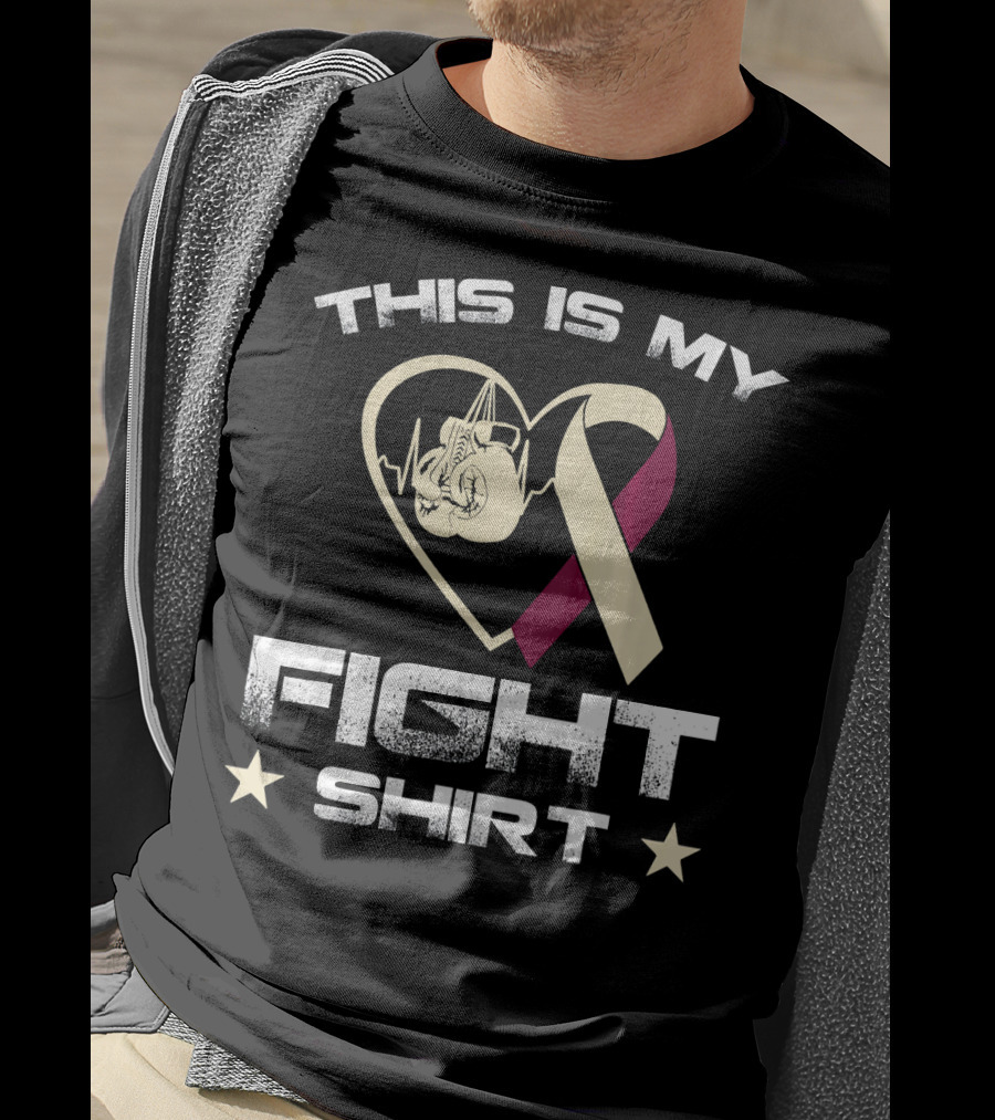 This Is My Fight Shirt Head And Neck Cancer Awareness Heart T-Shirt