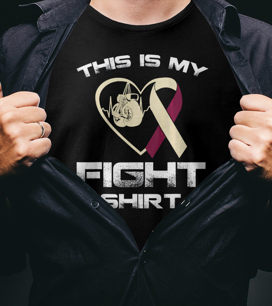This Is My Fight Shirt Head And Neck Cancer Awareness Heart T-Shirt