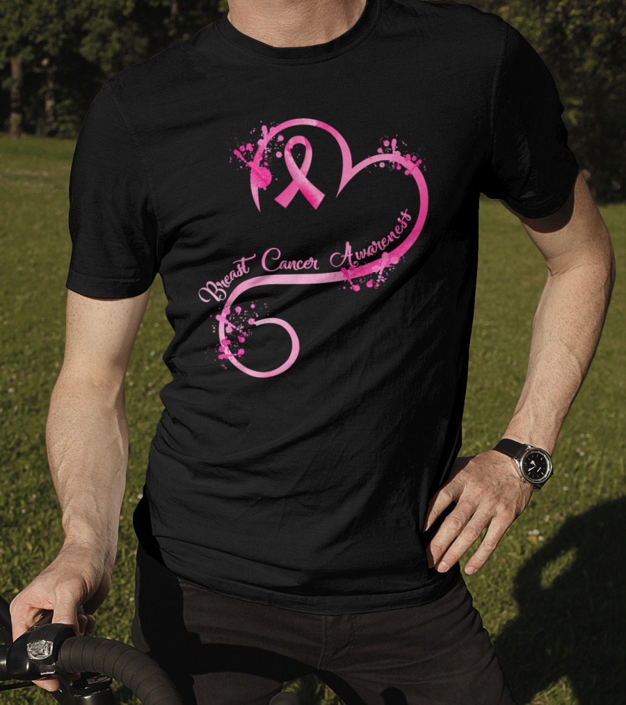 Heart Pink Ribbon Breast Cancer Awareness T-Shirt