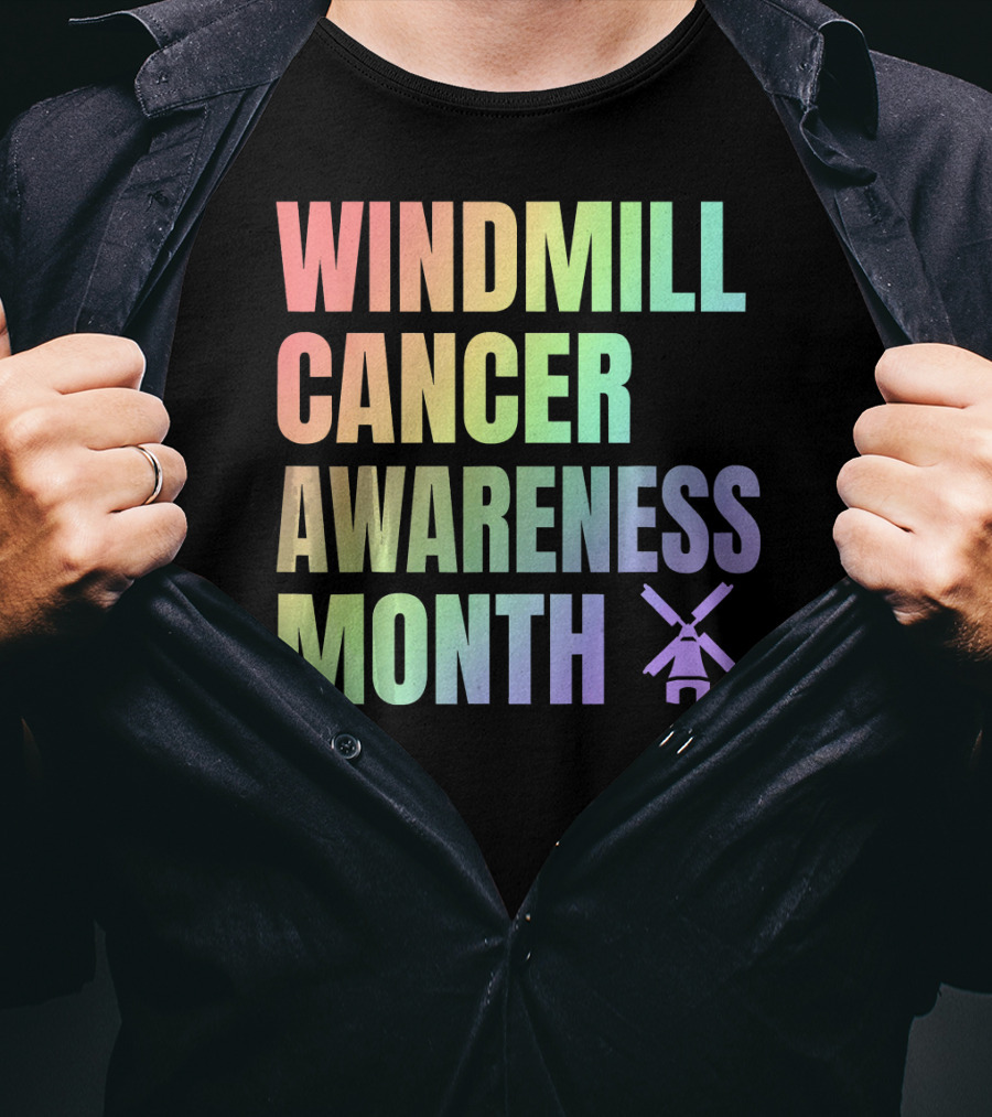 Windmill Cancer Awareness Month T-Shirt