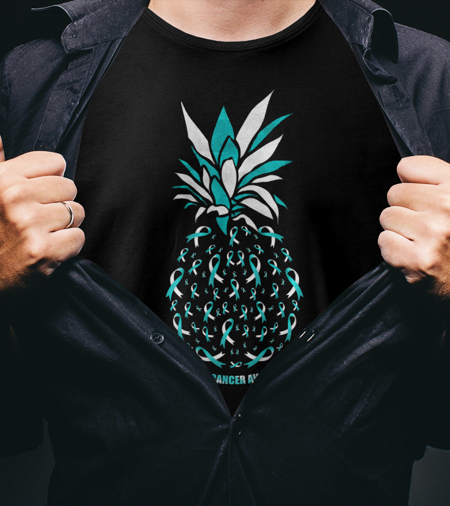 Cervical Cancer Awareness Pineapple With Ribbons T-Shirt