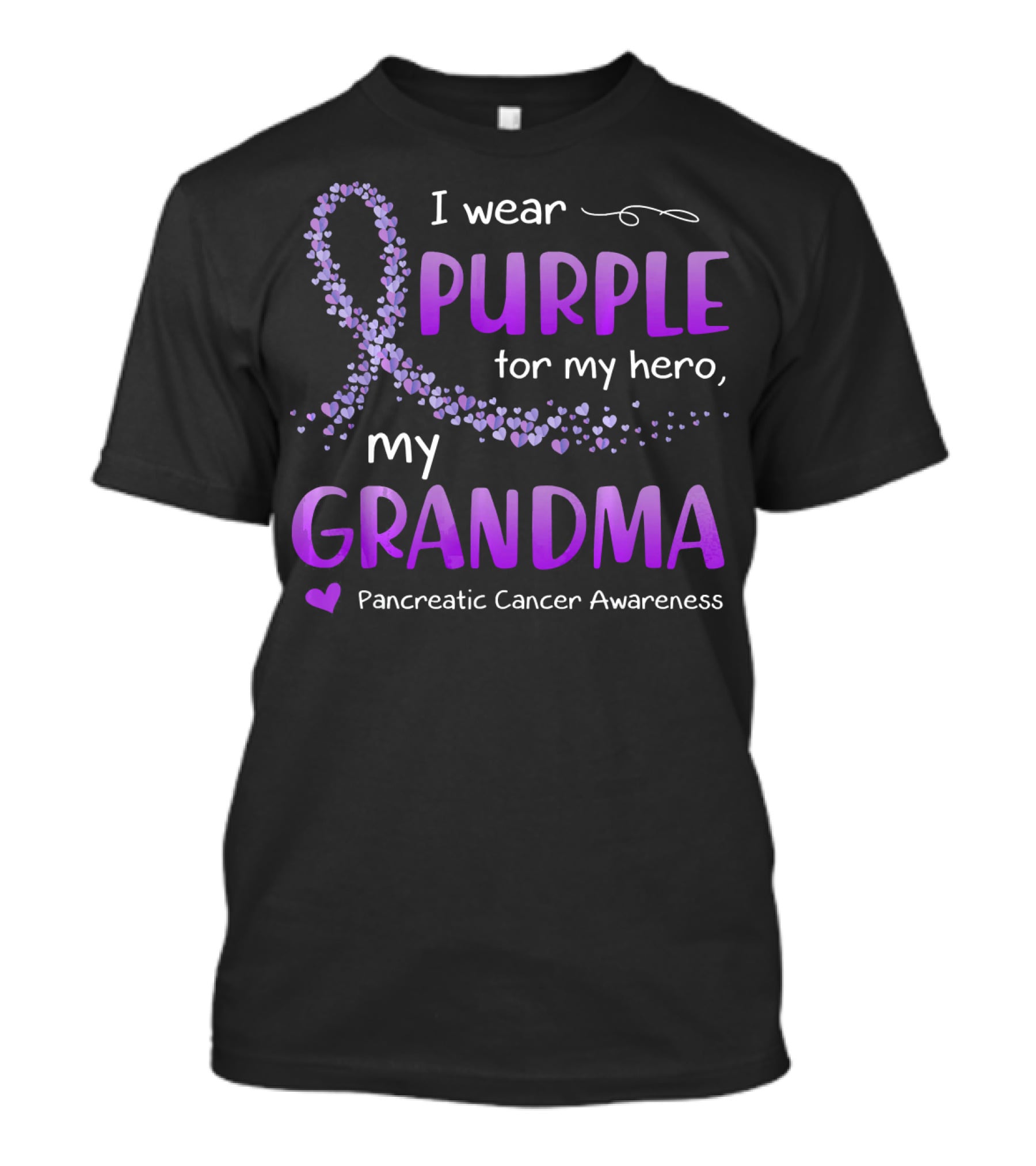 I Wear Purple For My Hero My Grandma Pancreatic Cancer Awareness T-Shirt