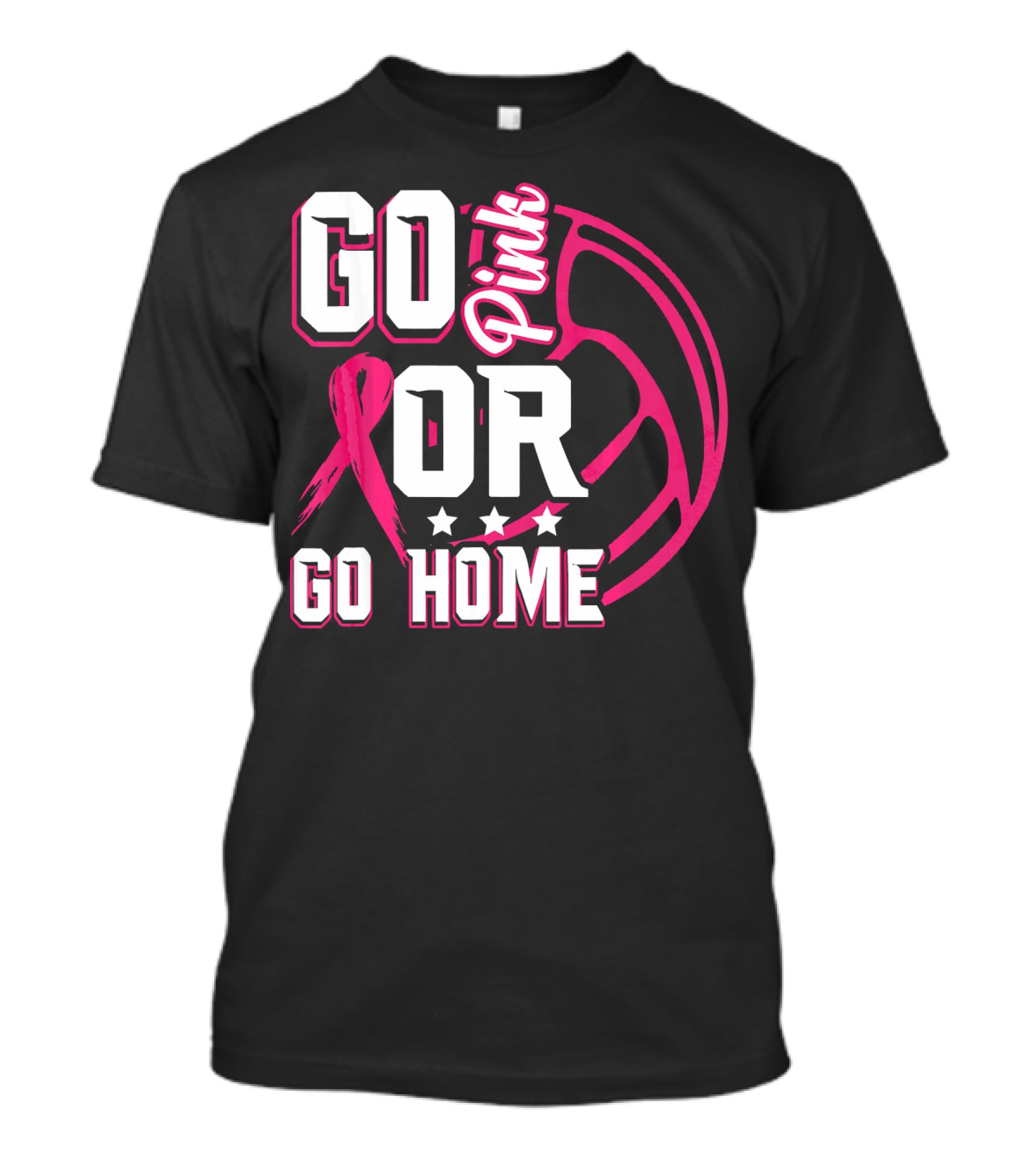 Go Pink Or Go Home Breast Cancer Volleyball T-Shirt