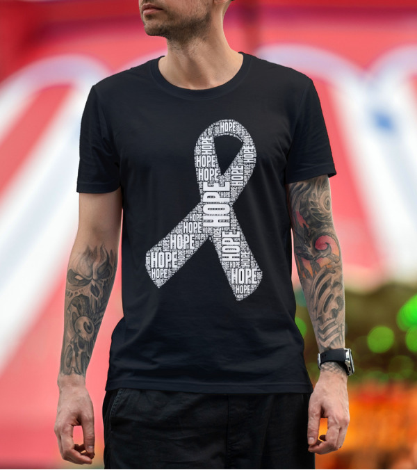 Premium T-Shirt: Hope Ribbon Lung Cancer Awareness T-Shirt Hope Ribbon Lung Cancer Awareness T-Shirt