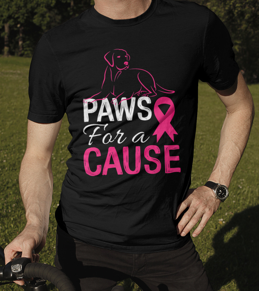 Paws For A Cause Breast Cancer Awareness Pink T-Shirt