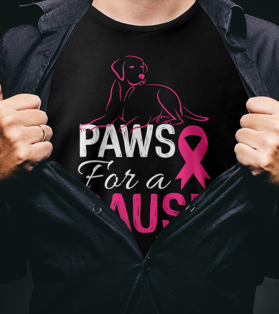 Paws For A Cause Breast Cancer Awareness Pink T-Shirt