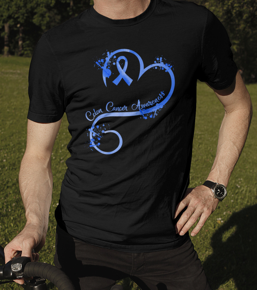Heart Ribbon Colon Cancer Awareness T-Shirt