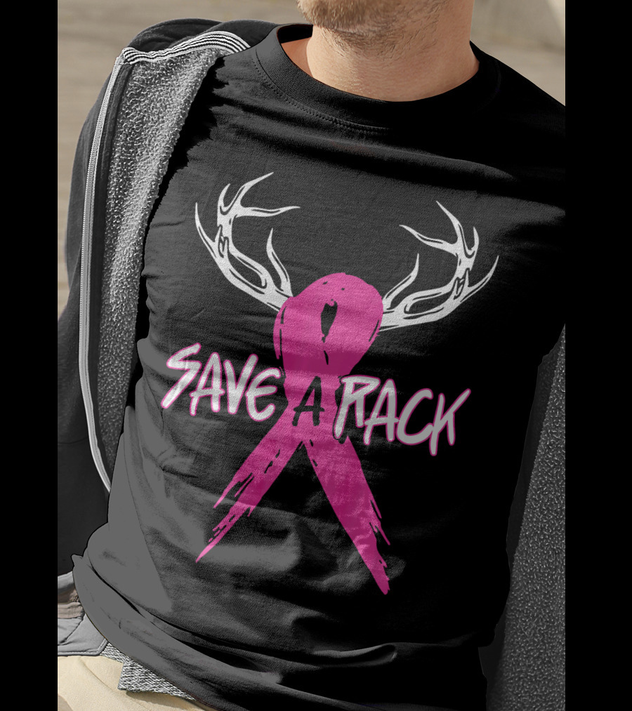 Save A Rack Breast Cancer Awareness Antlers Pink T-Shirt