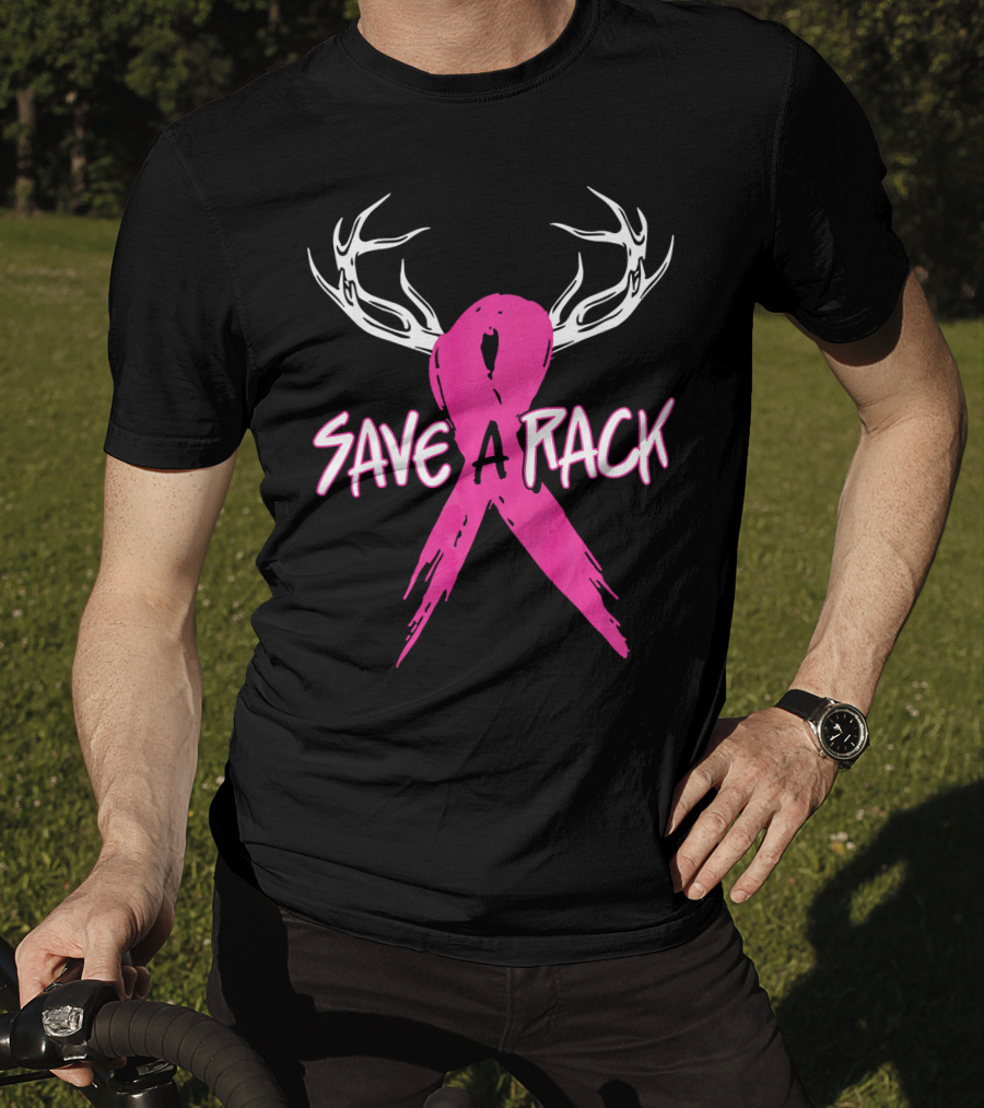Save A Rack Breast Cancer Awareness Antlers Pink T-Shirt
