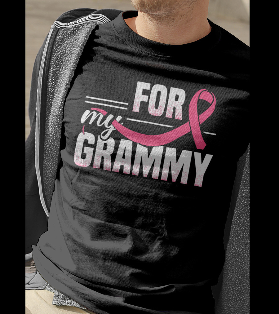 For My Grammy Pink Ribbon Breast Cancer Awareness T-Shirt