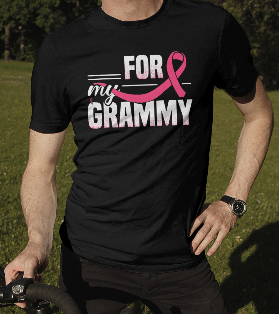 For My Grammy Pink Ribbon Breast Cancer Awareness T-Shirt