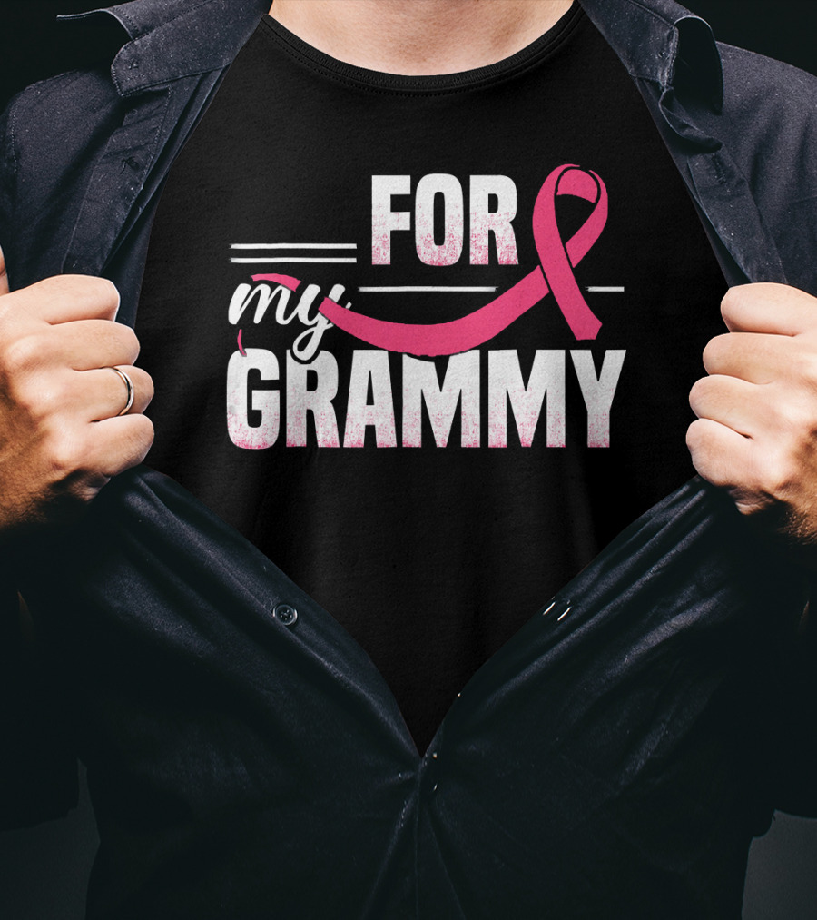 For My Grammy Pink Ribbon Breast Cancer Awareness T-Shirt