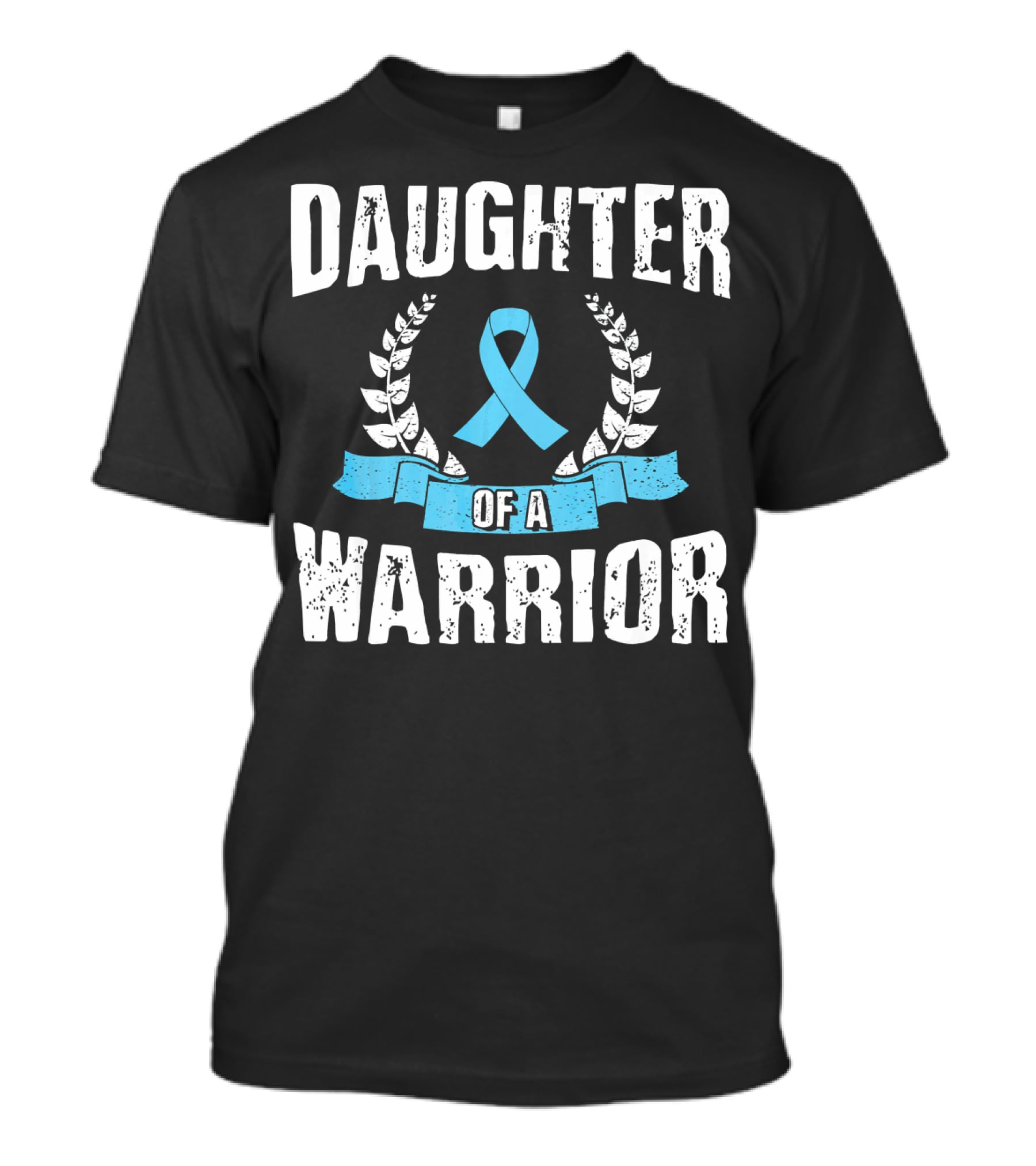 Daughter Of A Warrior Prostate Cancer Awareness Ribbon Laurel T-Shirt