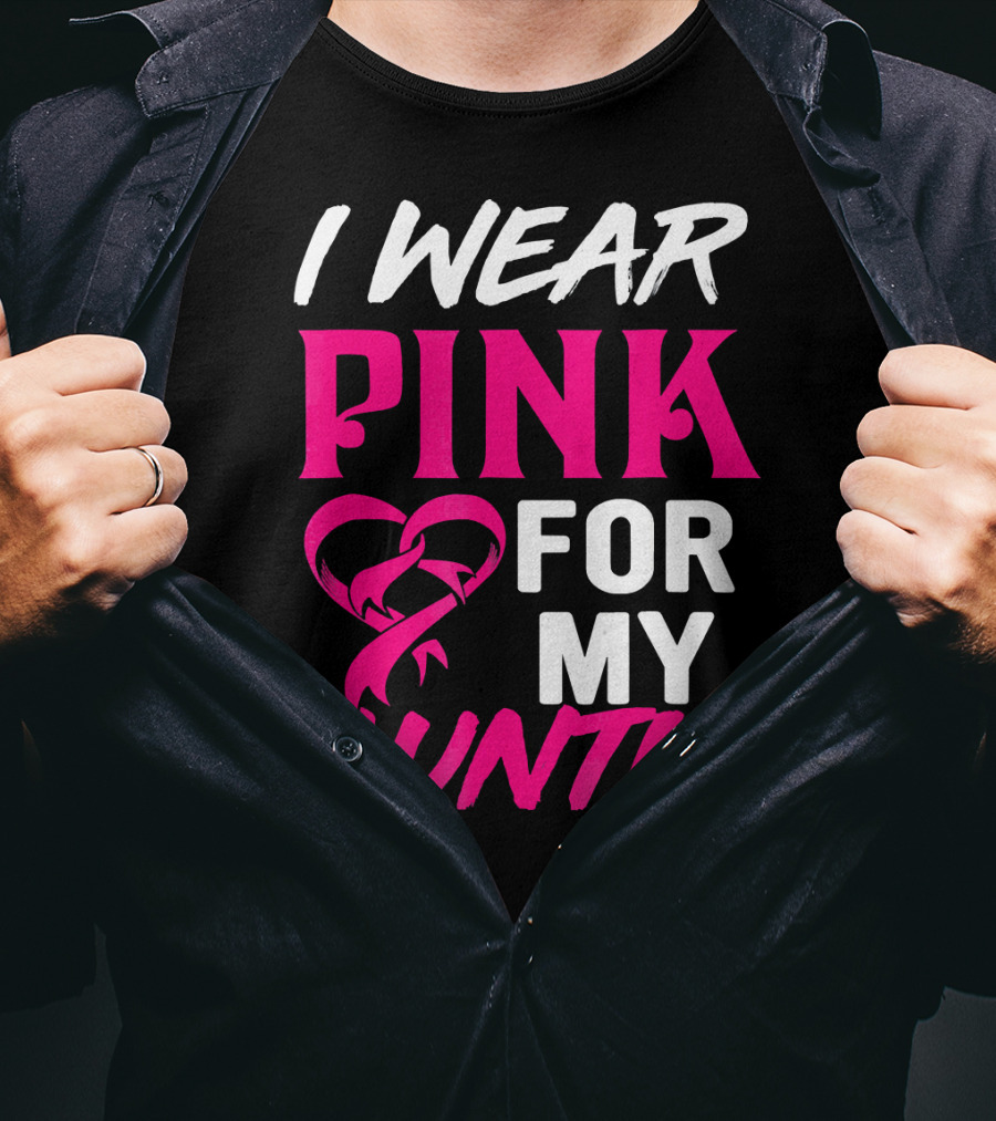 I Wear Pink For My Auntie Breast Cancer Awareness T-Shirt