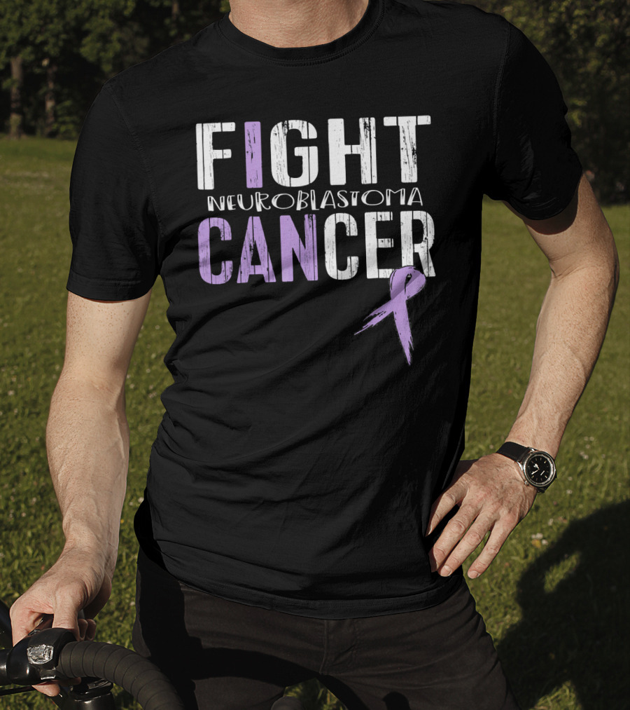 FIGHT NEUROBLASTOMA CANCER Purple Ribbon Awareness T-Shirt