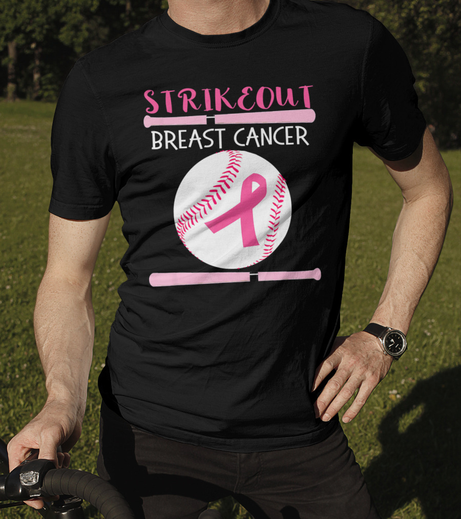 Strikeout Breast Cancer Baseball Catcher Player Team Co T-Shirt