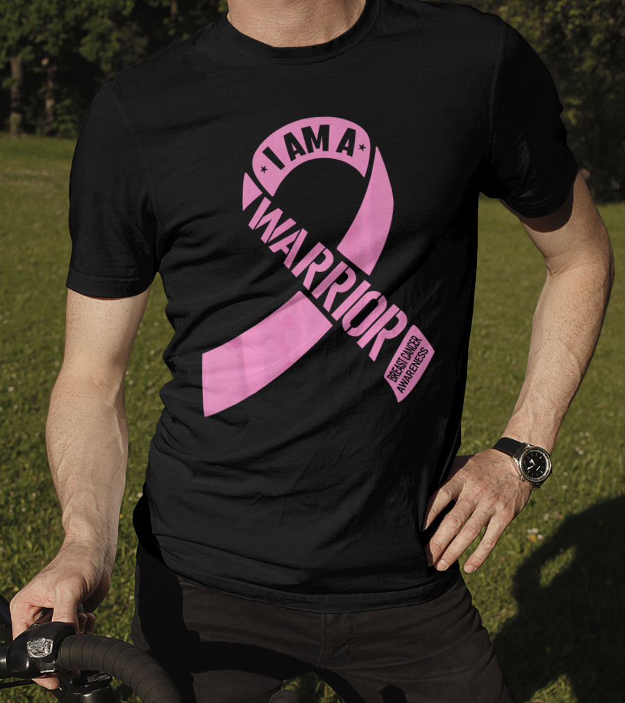 I Am A Warrior Pink Ribbon Breast Cancer Awareness T-Shirt