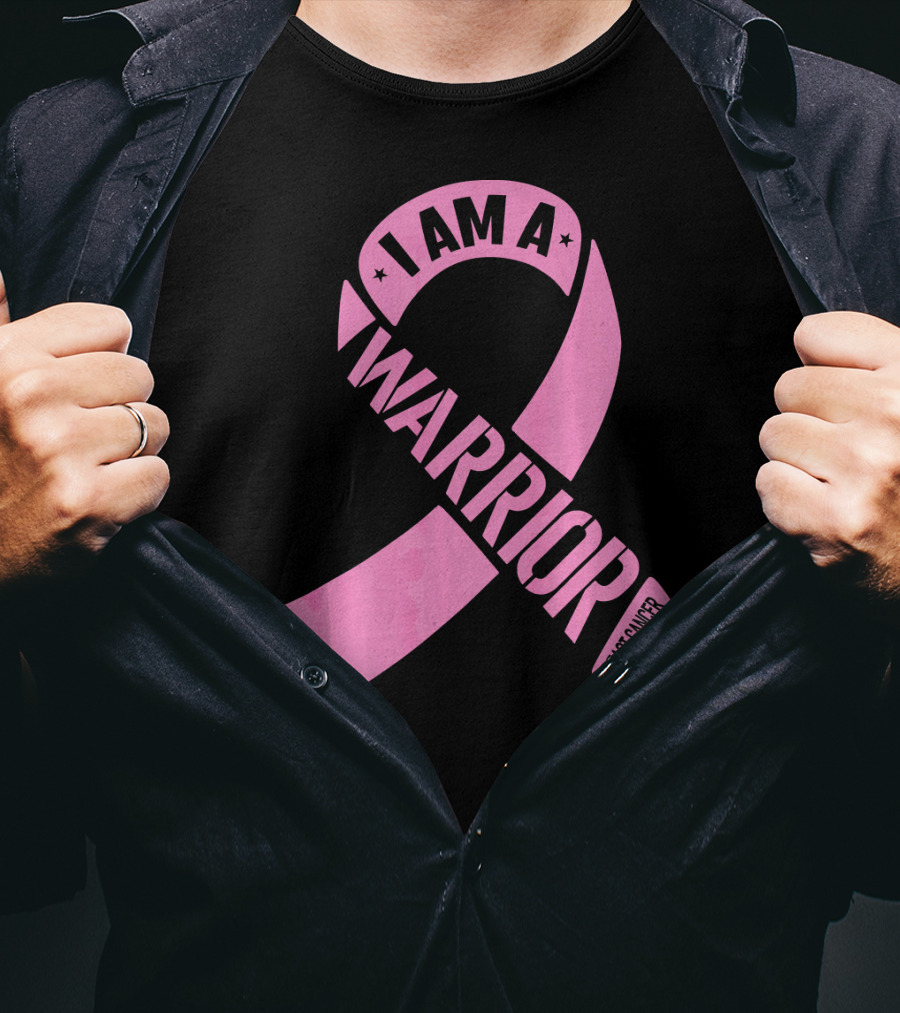 I Am A Warrior Pink Ribbon Breast Cancer Awareness T-Shirt