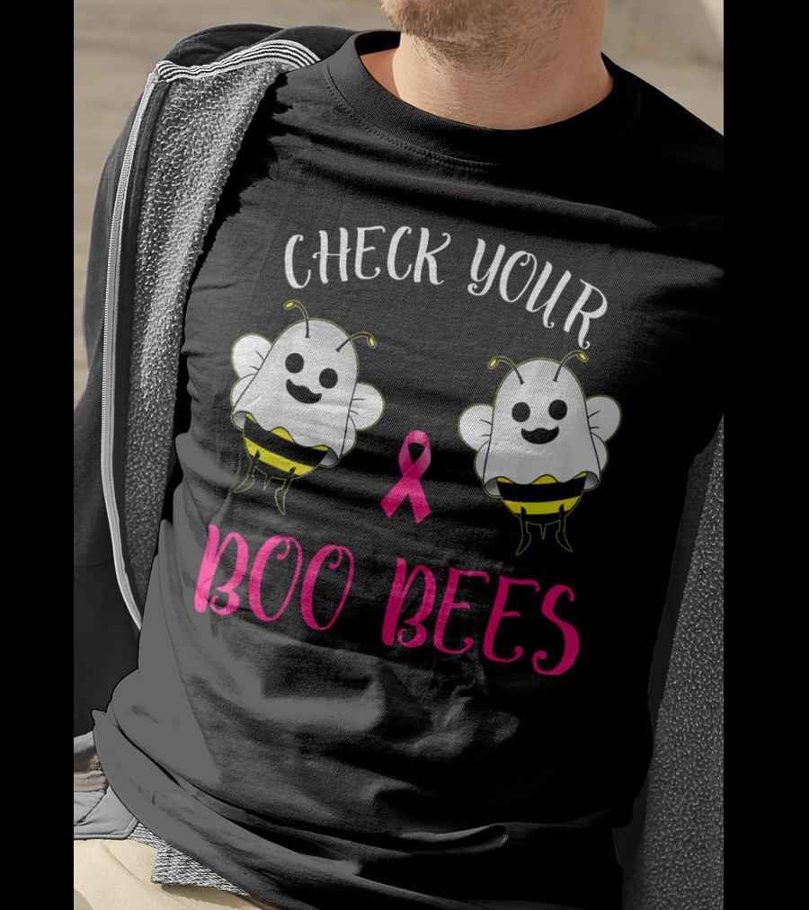Check Your Boo Bees Breast Cancer Awareness Funny T-Shirt
