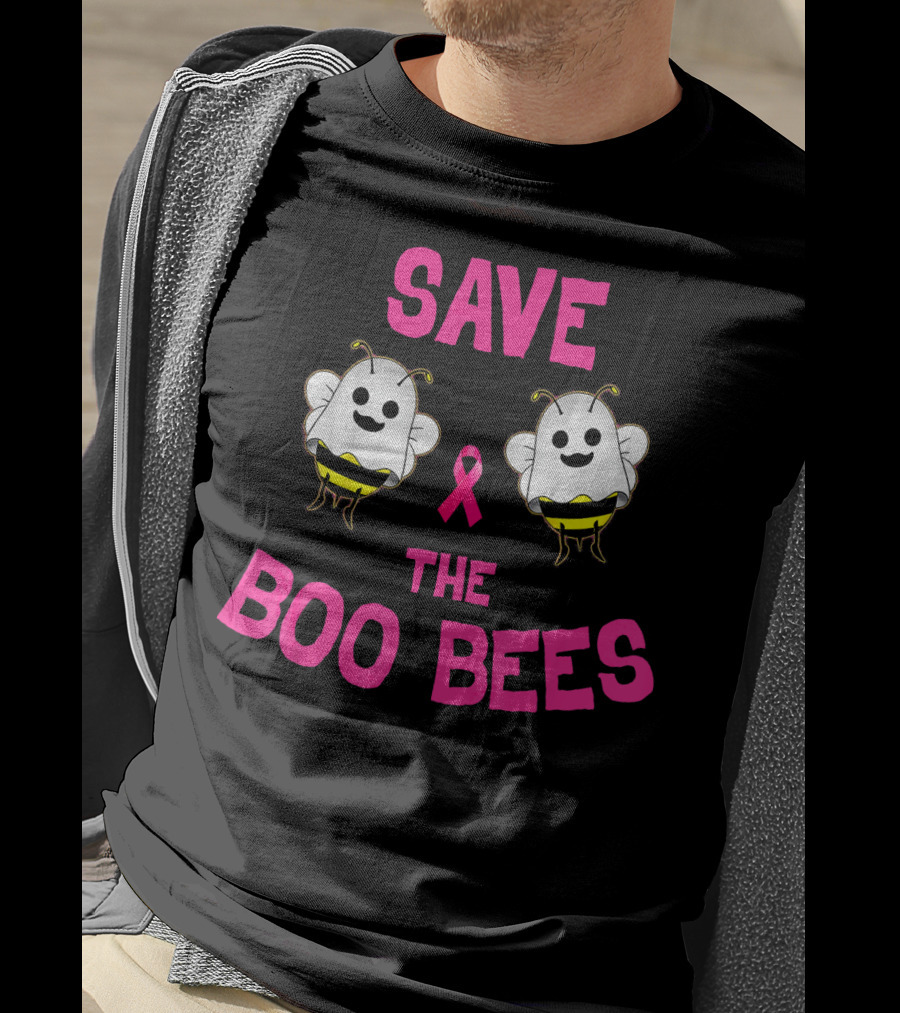 Save The Boo Bees Breast Cancer Awareness Pink Ribbon Bees T-Shirt