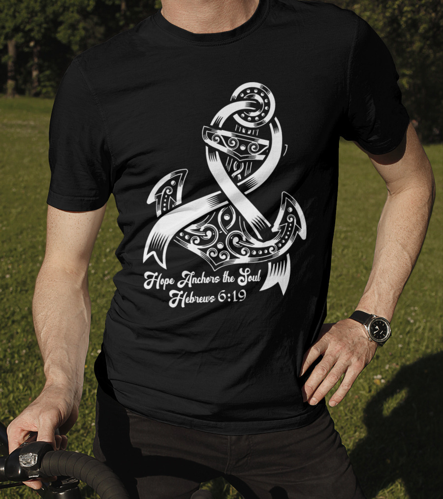Hope Anchors The Soul Hebrews 6:19 Lung Cancer Awareness T-Shirt