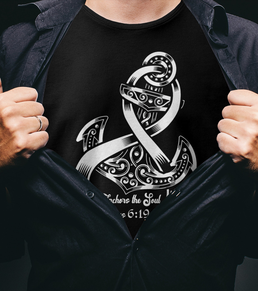 Hope Anchors The Soul Hebrews 6:19 Lung Cancer Awareness T-Shirt
