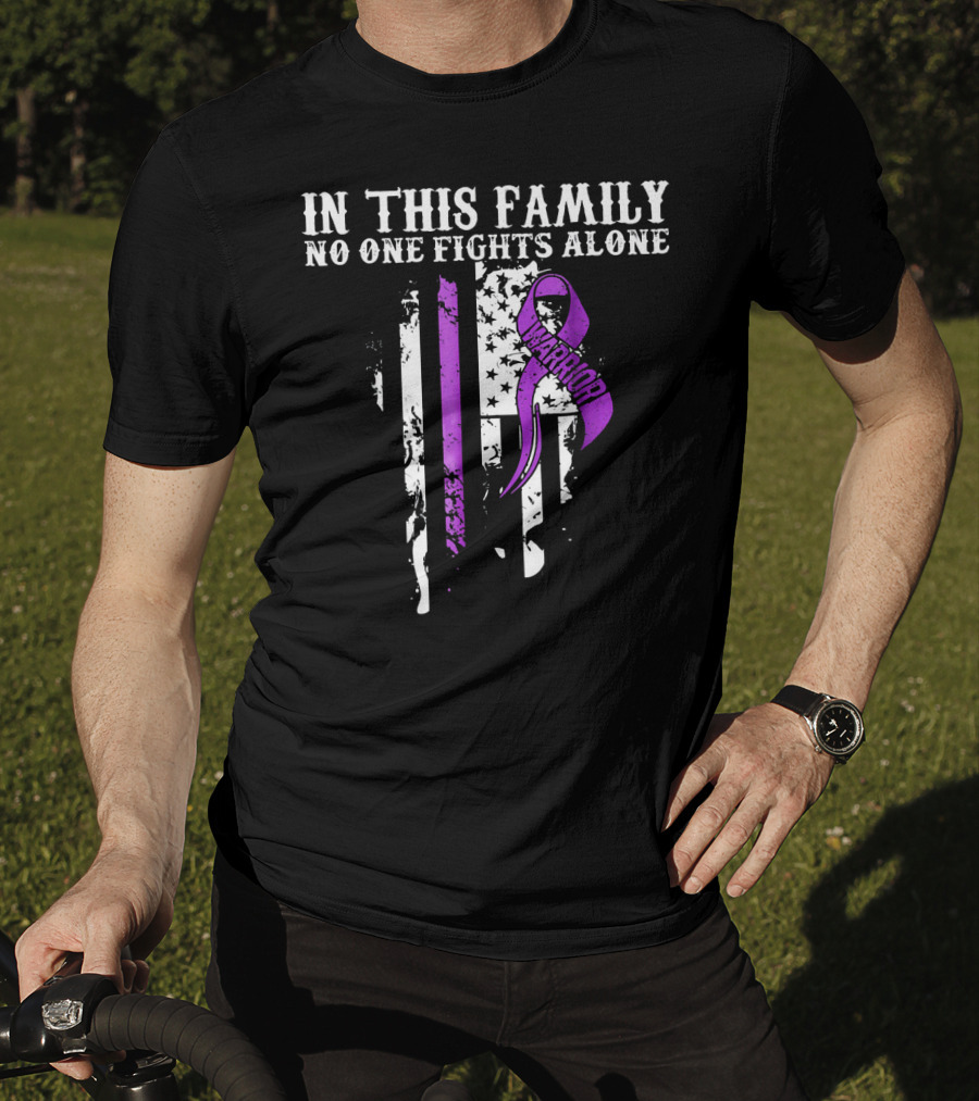 In This Family No One Fights Alone Pancreatic Cancer Warrior T-Shirt