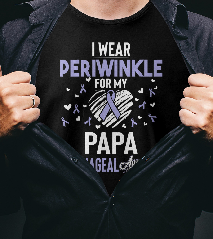 I Wear Periwinkle For My Papa Esophageal Awareness T-Shirt