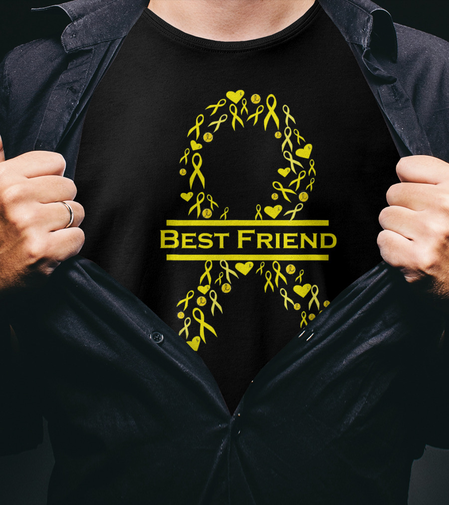 Childhood Cancer Awareness Yellow Ribbon Best Friend T-Shirt