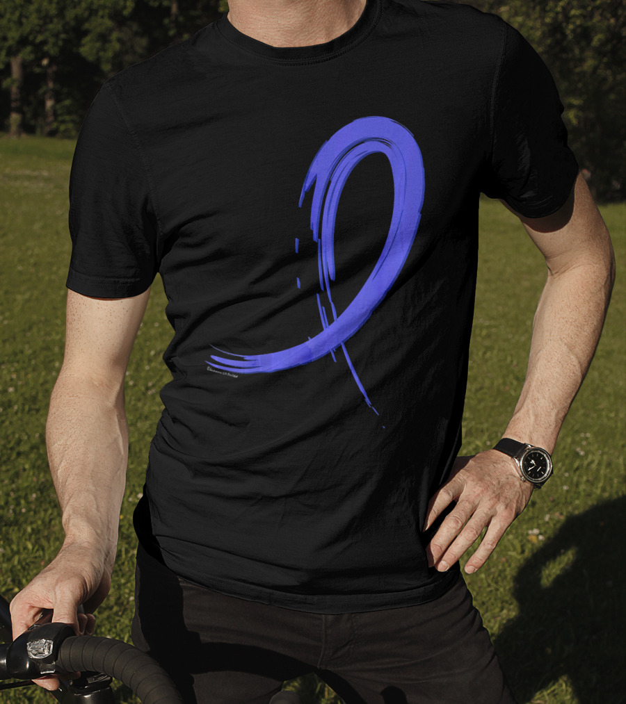 Colon Cancer Blue Graffiti Ribbon Awareness T-Shirt