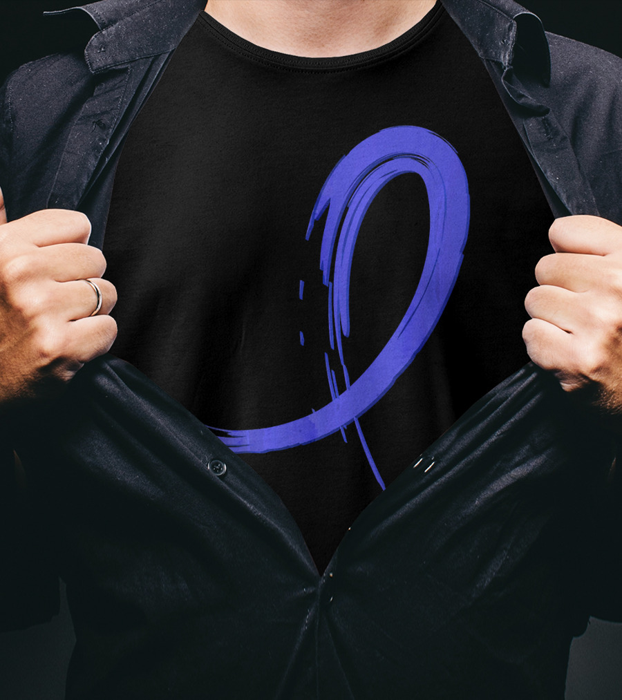 Colon Cancer Blue Graffiti Ribbon Awareness T-Shirt