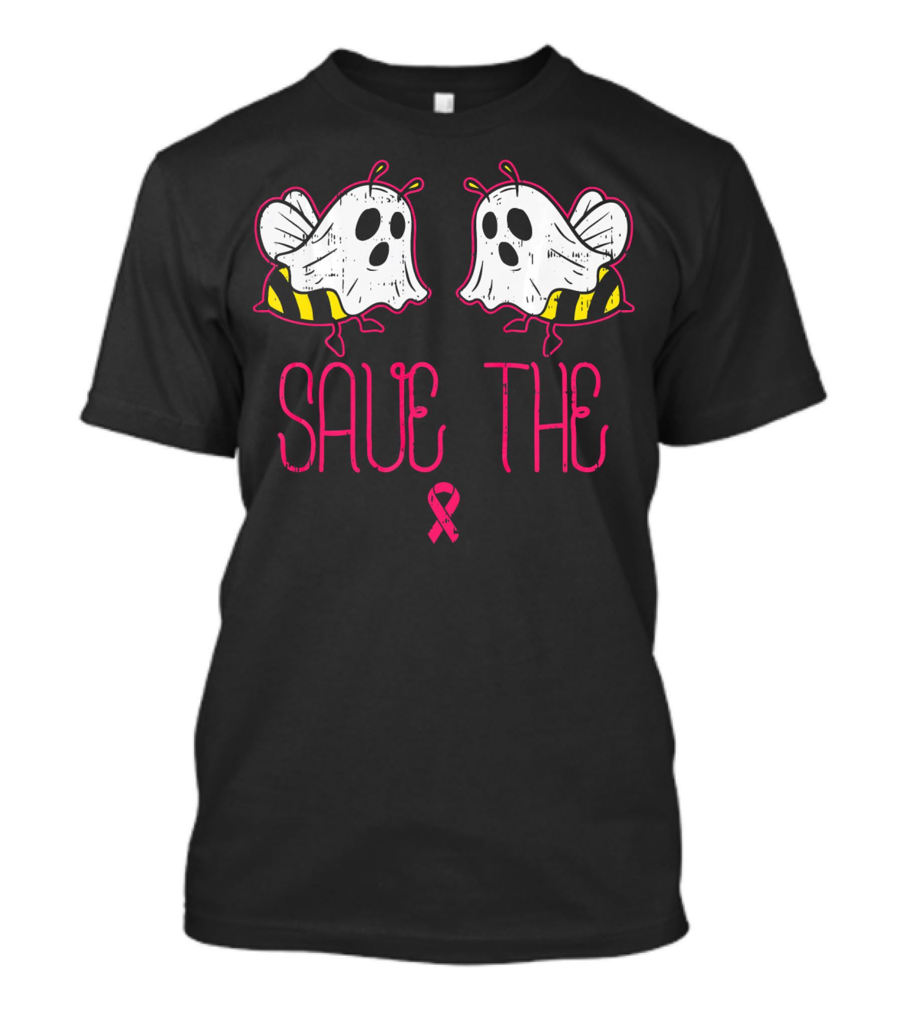 Save The Boo Bees Funny Halloween Breast Cancer Awareness T-Shirt
