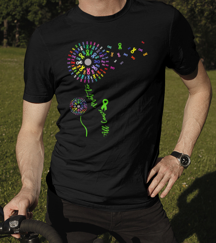 All Cancer Matter Support With Colorful Awareness Ribbon Burst T-Shirt
