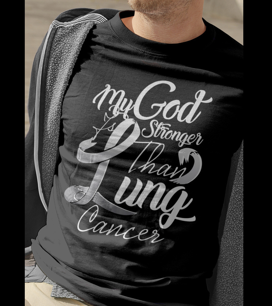 My God Is Stronger Than Lung Cancer Vintage T-Shirt