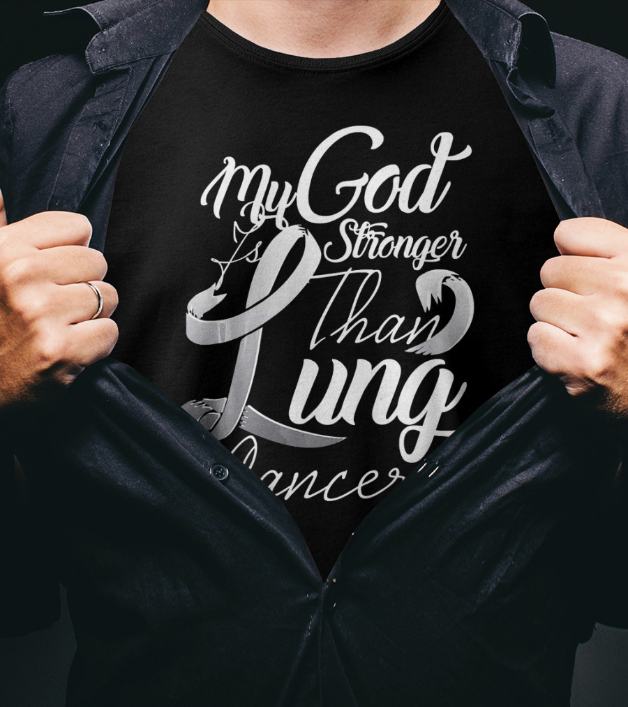 My God Is Stronger Than Lung Cancer Vintage T-Shirt