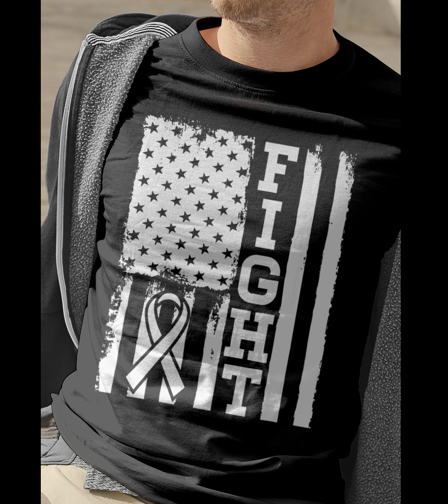 Fight Flag For Lung Cancer Awareness T-Shirt