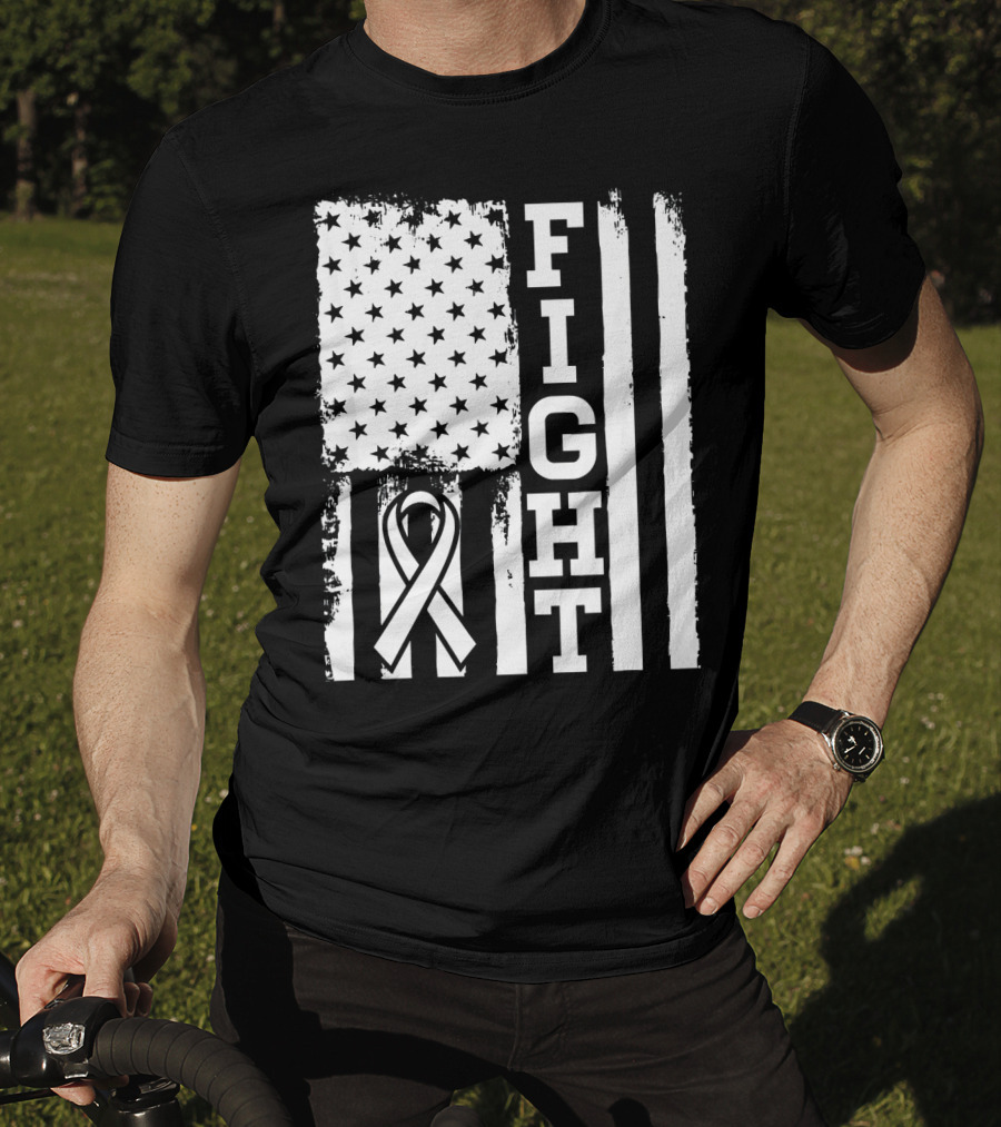 Fight Flag For Lung Cancer Awareness T-Shirt