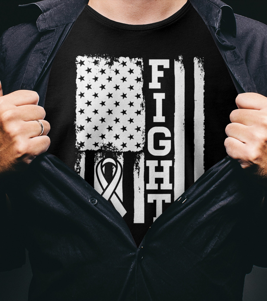 Fight Flag For Lung Cancer Awareness T-Shirt