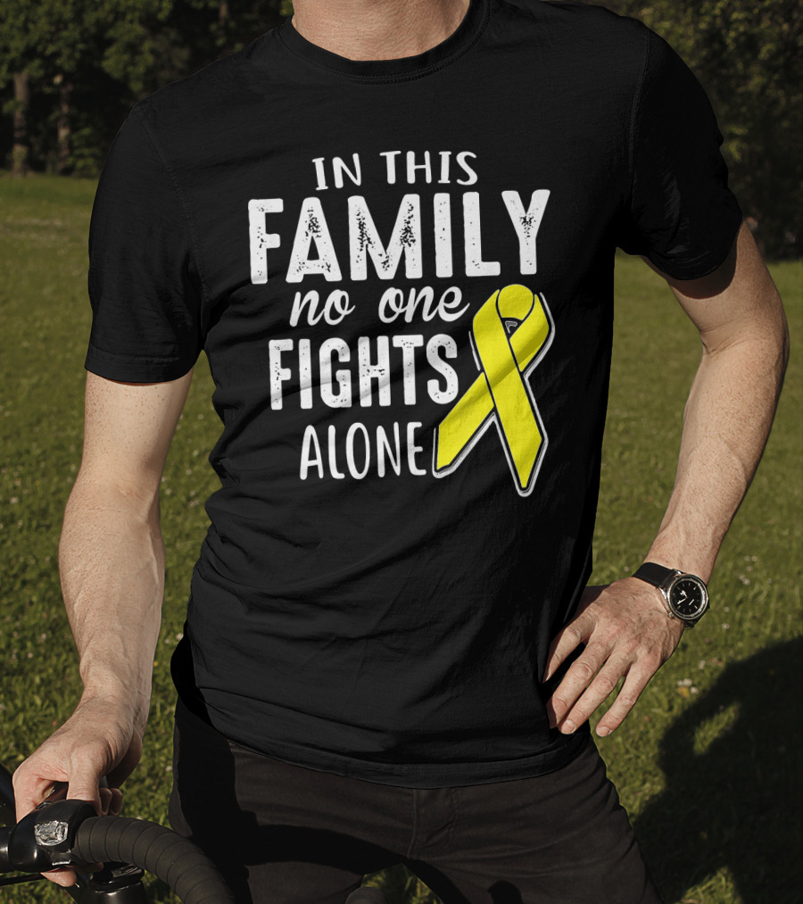 In This Family No One Fights Alone Yellow Ribbon Sarco T-Shirt