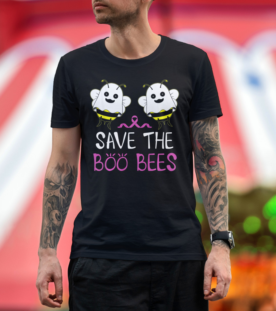 Save The Boo Bees Funny Breast Cancer Awareness T-Shirt