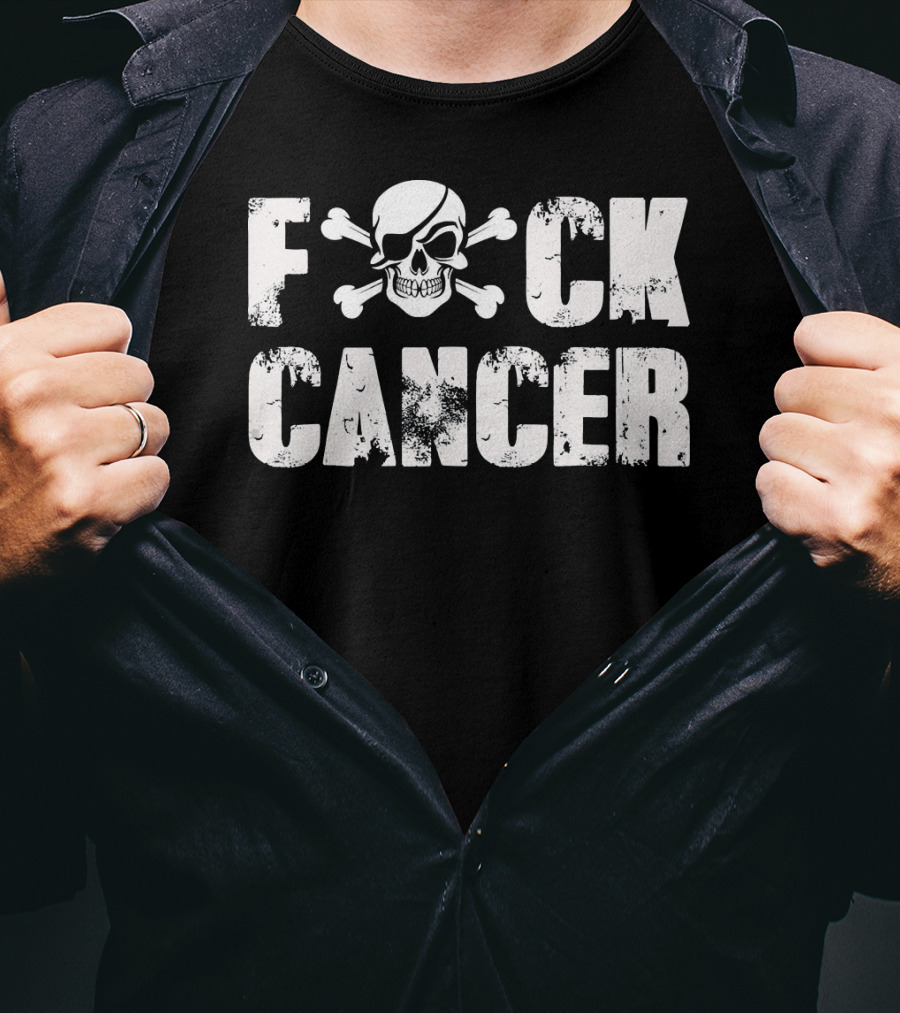 Fck Cancer Skull Crossbones Fight Back Cancer Support T-Shirt