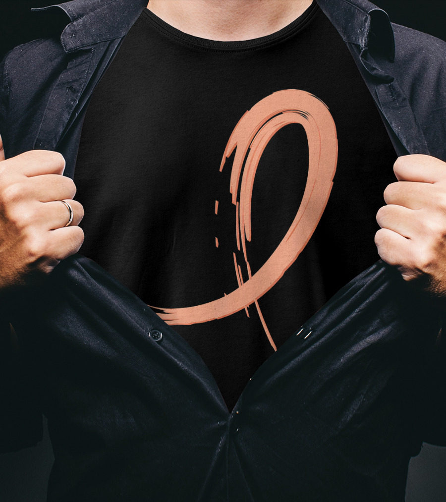 Endometrial Cancer Peach Ribbon Graffiti T-Shirt